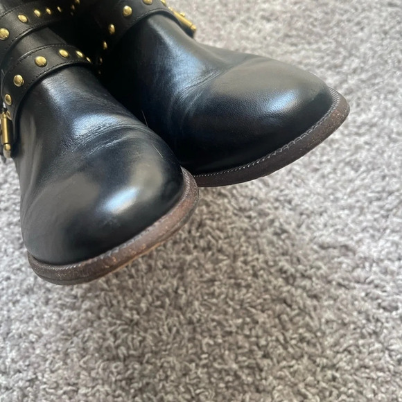 COACH | Lilliana Black Gold Stud Boots - Picture 7 of 10